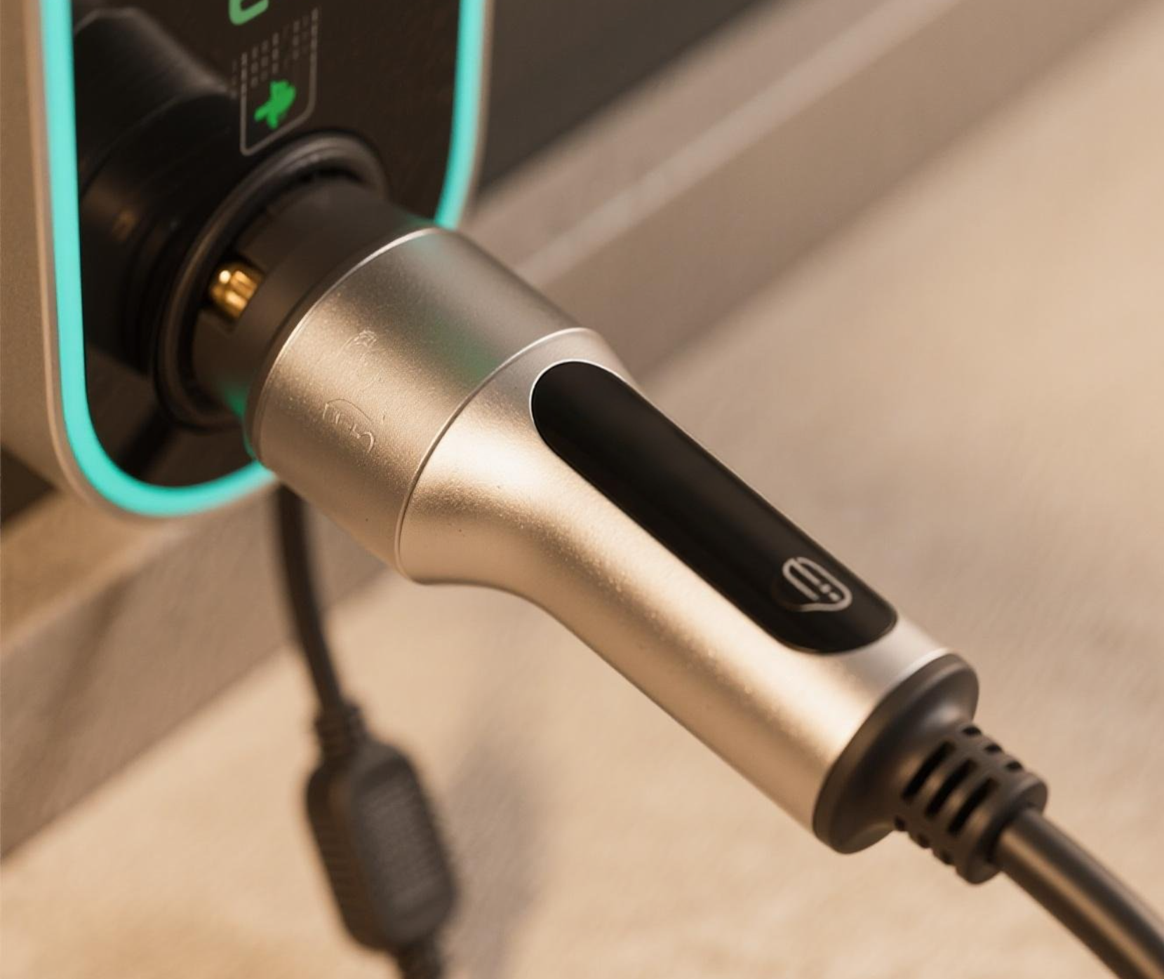 Plug de chargement Silver and Black EV