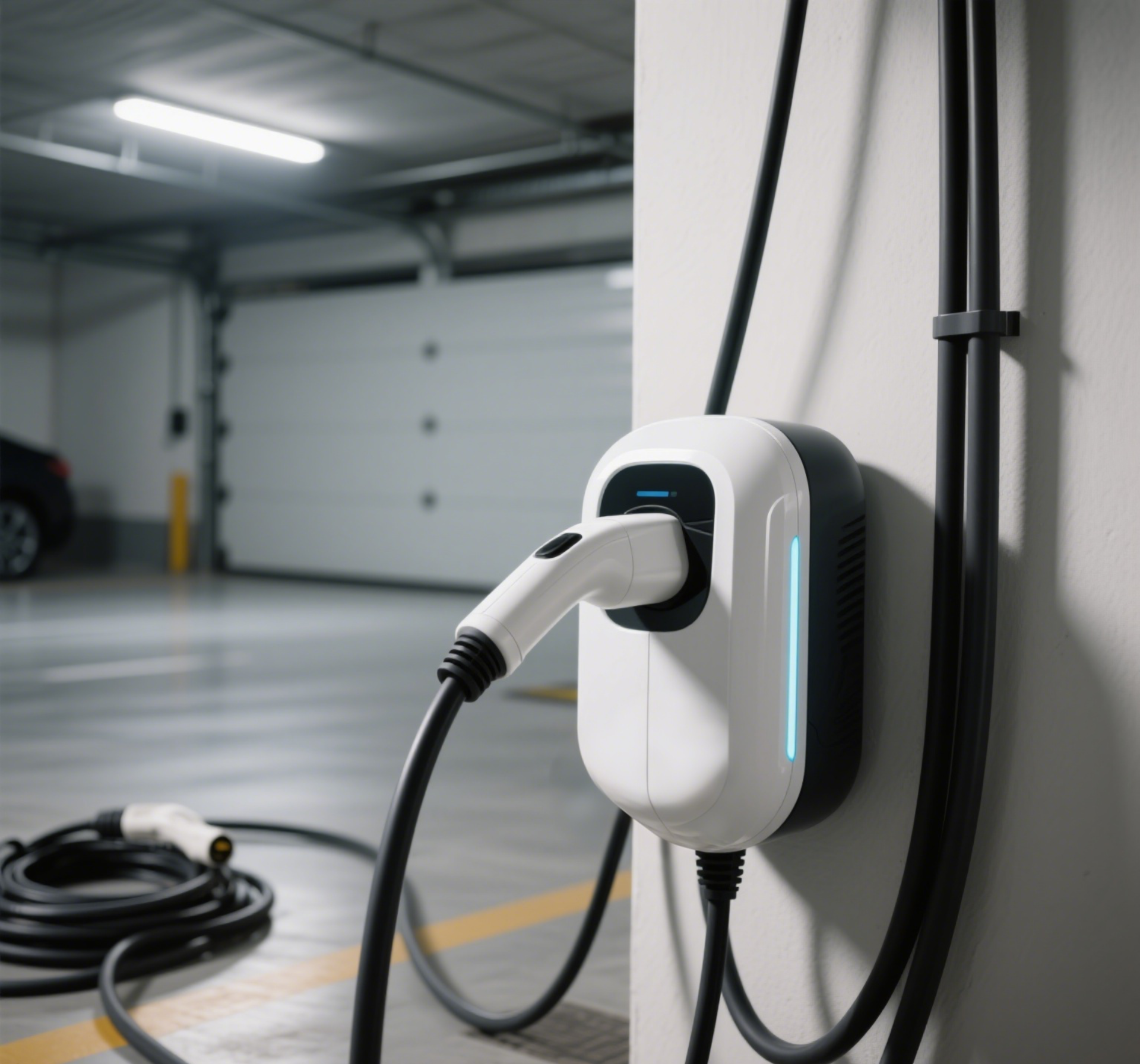 Charger EV dans un parking